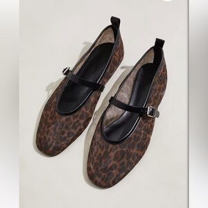 Mesh Leopard Print Flats
